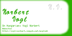 norbert vogl business card